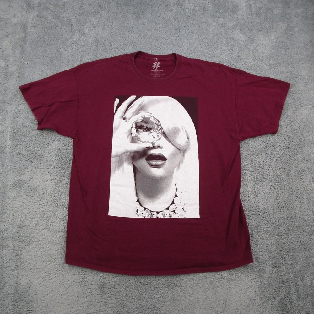 Take That Mens XL Graphic T-Shirt Maroon Burgundy Diamond Girl Streetwear Tee